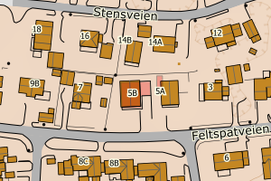 Kartbilde fra WMS-tjeneste av avviket
