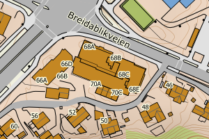 Kartbilde fra WMS-tjeneste av avviket