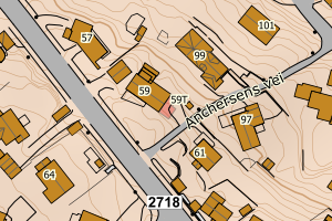 Kartbilde fra WMS-tjeneste av avviket