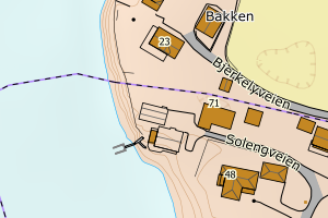 Kartbilde fra WMS-tjeneste av avviket