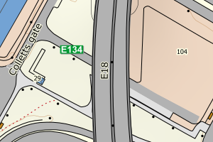 Kartbilde fra WMS-tjeneste av avviket