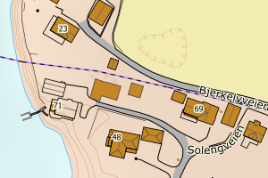 Kartbilde fra WMS-tjeneste av avviket