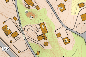 Kartbilde fra WMS-tjeneste av avviket