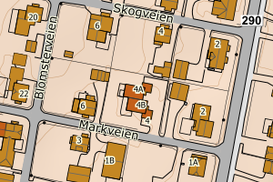 Kartbilde fra WMS-tjeneste av avviket