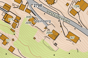 Kartbilde fra WMS-tjeneste av avviket