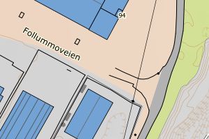 Kartbilde fra WMS-tjeneste av avviket