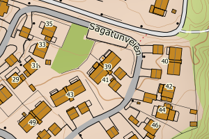 Kartbilde fra WMS-tjeneste av avviket