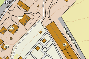 Kartbilde fra WMS-tjeneste av avviket