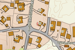 Kartbilde fra WMS-tjeneste av avviket