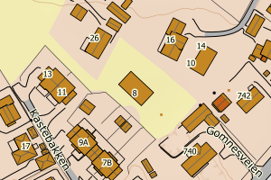 Kartbilde fra WMS-tjeneste av avviket