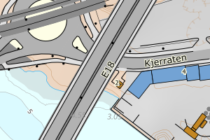 Kartbilde fra WMS-tjeneste av avviket