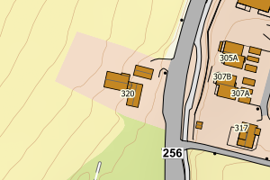 Kartbilde fra WMS-tjeneste av avviket