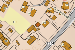 Kartbilde fra WMS-tjeneste av avviket