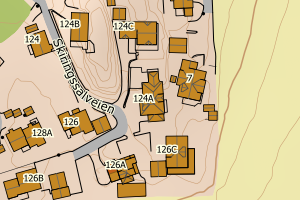 Kartbilde fra WMS-tjeneste av avviket