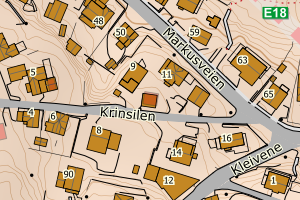 Kartbilde fra WMS-tjeneste av avviket