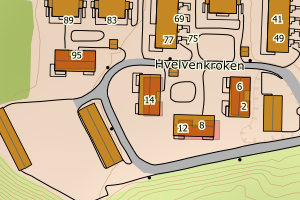 Kartbilde fra WMS-tjeneste av avviket