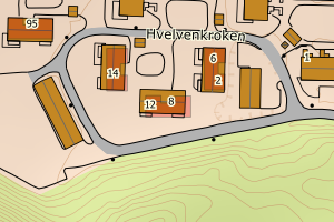 Kartbilde fra WMS-tjeneste av avviket