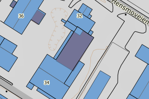 Kartbilde fra WMS-tjeneste av avviket