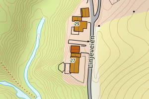 Kartbilde fra WMS-tjeneste av avviket