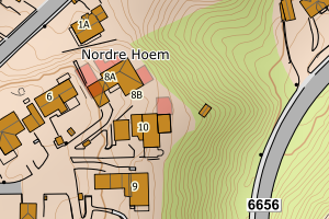 Kartbilde fra WMS-tjeneste av avviket