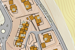 Kartbilde fra WMS-tjeneste av avviket