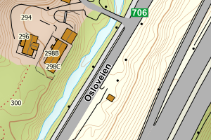 Kartbilde fra WMS-tjeneste av avviket