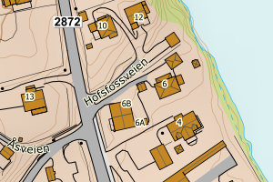 Kartbilde fra WMS-tjeneste av avviket