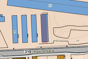 Kartbilde fra WMS-tjeneste av avviket