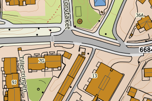 Kartbilde fra WMS-tjeneste av avviket