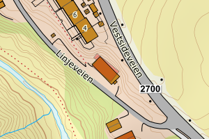 Kartbilde fra WMS-tjeneste av avviket