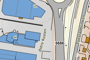 Kartbilde fra WMS-tjeneste av avviket