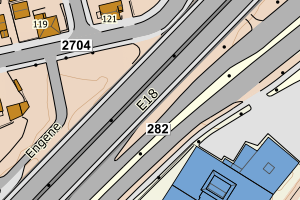 Kartbilde fra WMS-tjeneste av avviket