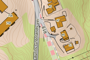 Kartbilde fra WMS-tjeneste av avviket