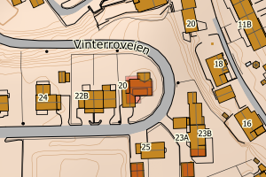 Kartbilde fra WMS-tjeneste av avviket