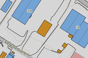 Kartbilde fra WMS-tjeneste av avviket