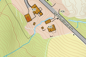 Kartbilde fra WMS-tjeneste av avviket