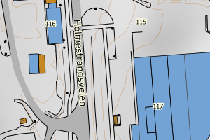 Kartbilde fra WMS-tjeneste av avviket