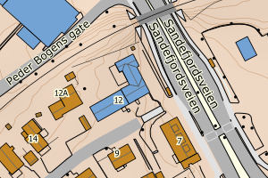 Kartbilde fra WMS-tjeneste av avviket