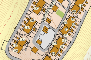 Kartbilde fra WMS-tjeneste av avviket