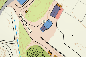 Kartbilde fra WMS-tjeneste av avviket