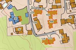 Kartbilde fra WMS-tjeneste av avviket