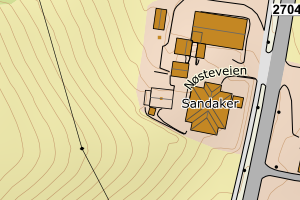 Kartbilde fra WMS-tjeneste av avviket