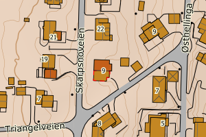 Kartbilde fra WMS-tjeneste av avviket