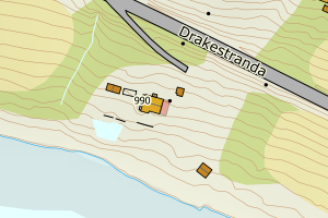 Kartbilde fra WMS-tjeneste av avviket