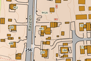 Kartbilde fra WMS-tjeneste av avviket