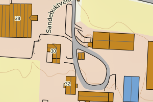 Kartbilde fra WMS-tjeneste av avviket