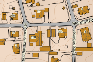 Kartbilde fra WMS-tjeneste av avviket