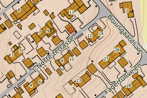 Kartbilde fra WMS-tjeneste av avviket