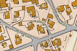 Kartbilde fra WMS-tjeneste av avviket