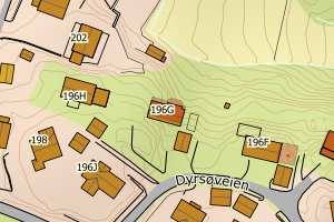 Kartbilde fra WMS-tjeneste av avviket